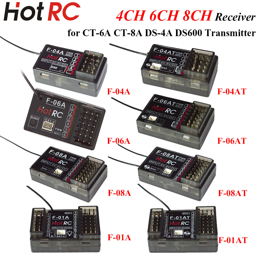 Drone Racing Receiver - Receptor Giroscópico HOTRC 2.4Ghz 4/6/8 Canales