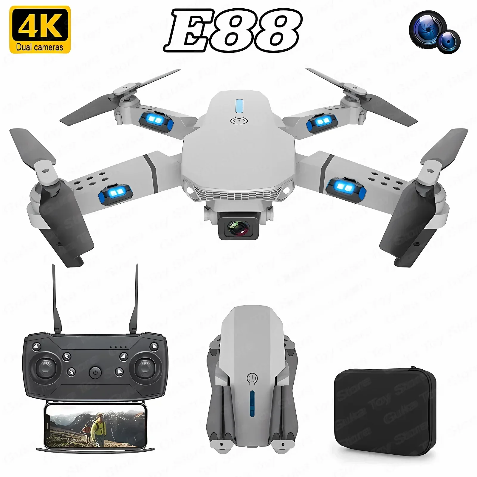 E88 Pro WIFI FPV Drone gran an - Drone Racing Camera reseña y precio